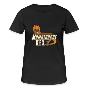 Mamasaurus Rex Mother's Day Mum Gift - Women's Breathable T-Shirt - black - Front - AI Model Female 172 light (172cm)