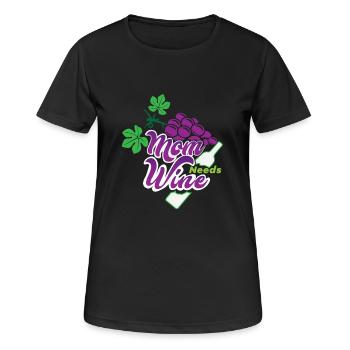 Mom Needs Wine Mother's Day Mom Gift - Women's Breathable T-Shirt - black - Front - AI Model Female 172 light (172cm)
