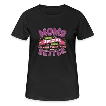 Maman mère fête des mères disant cadeau - T-shirt respirant Femme - noir - Devant - AI Model Female 172 light (172cm)