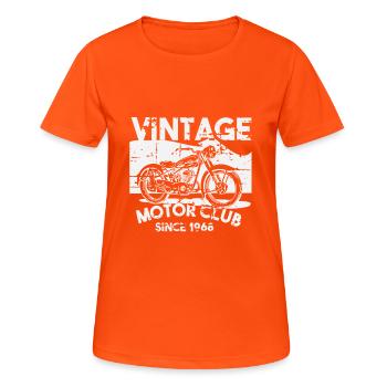 Vintage Motor Club Since 1968 Motorradclub Biker - Frauen T-Shirt atmungsaktiv - Neonorange - Vorne - AI Model Female 172 dark (172cm)