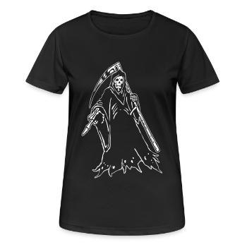 Reaper - Frauen T-Shirt atmungsaktiv - Schwarz - Vorne - AI Model Female 172 light (172cm)