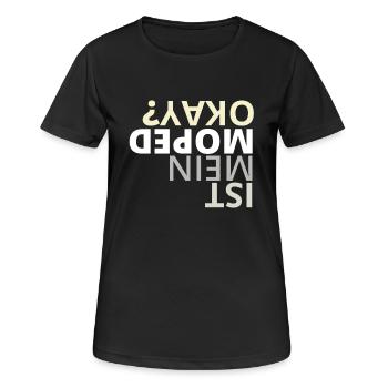 Moped Geschenk für Moped Freunde - Frauen T-Shirt atmungsaktiv - Schwarz - Vorne - AI Model Female 172 light (172cm)
