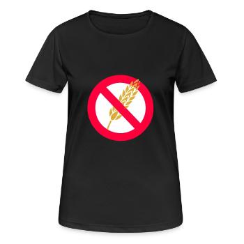 Kein Weizen-Passahfest-jüdisches Feier-Geschenk - Frauen T-Shirt atmungsaktiv - Schwarz - Vorne - AI Model Female 172 light (172cm)