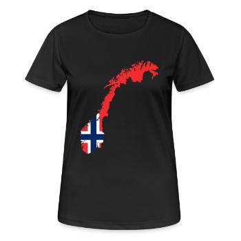 Norvège - T-shirt respirant Femme - noir - Devant - AI Model Female 172 light (172cm)