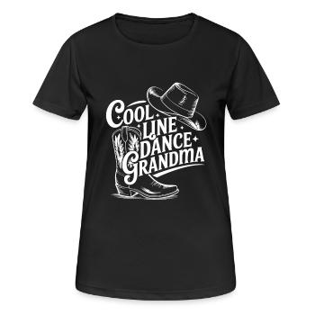 Coole Line Dance Oma. Oma hat Freude am Tanzen - Frauen T-Shirt atmungsaktiv - Schwarz - Vorne - AI Model Female 172 light (172cm)