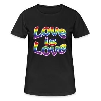 Love is Love - Frauen T-Shirt atmungsaktiv - Schwarz - Vorne - AI Model Female 172 light (172cm)