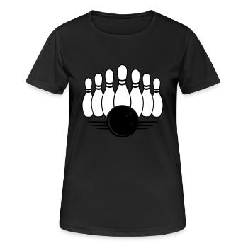 bowling ball and pins - Women's Breathable T-Shirt - black - Front - AI Model Female 172 light (172cm)