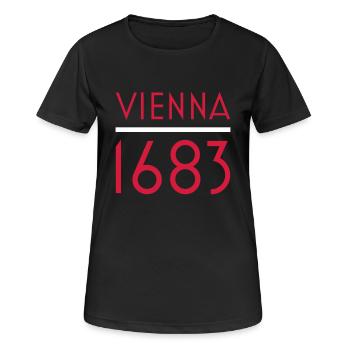Vienna 1683 - T-shirt respirant Femme - noir - Devant - AI Model Female 172 light (172cm)