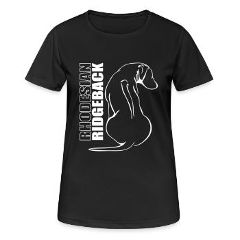 RHODESIAN RIDGEBACK PROFIL Wilsigns - T-shirt respirant Femme - noir - Devant - AI Model Female 172 light (172cm)