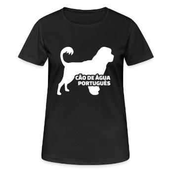 Portugiesischer Wasserhund - Frauen T-Shirt atmungsaktiv - Schwarz - Vorne - AI Model Female 172 light (172cm)