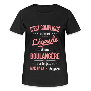 Compliqué d'être une légende et une boulangère - T-shirt respirant Femme - noir - Devant - AI Model Female 172 light (172cm)