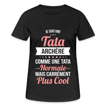 Tata archère comme une tata normale plus cool - T-shirt respirant Femme - noir - Devant - AI Model Female 172 light (172cm)
