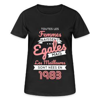 Anniversaire 40 ans - Meilleures sont nées en 1983 - T-shirt respirant Femme - noir - Devant - AI Model Female 172 light (172cm)