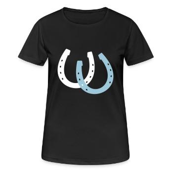 Hufeisen - Frauen T-Shirt atmungsaktiv - Schwarz - Vorne - AI Model Female 172 light (172cm)