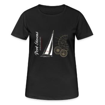 Segelboot - Frauen T-Shirt atmungsaktiv - Schwarz - Vorne - AI Model Female 172 light (172cm)