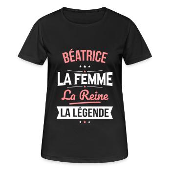 Béatrice - La Femme - La Reine - La Légende - T-shirt respirant Femme - noir - Devant - AI Model Female 172 light (172cm)