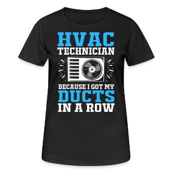 Technicien en climatisation Technicien en réfrigération Chauffage - T-shirt respirant Femme - noir - Devant - AI Model Female 172 light (172cm)