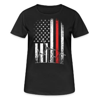 Windenergie Windkraft Windrad - Frauen T-Shirt atmungsaktiv - Schwarz - Vorne - AI Model Female 172 light (172cm)