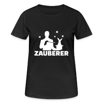 Zauberer - Frauen T-Shirt atmungsaktiv - Schwarz - Vorne - AI Model Female 172 light (172cm)