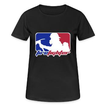 firefighter - Frauen T-Shirt atmungsaktiv - Schwarz - Vorne - AI Model Female 172 light (172cm)