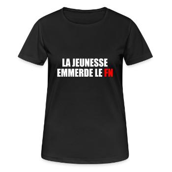 la jeunesse emmerde front national - T-shirt respirant Femme - noir - Devant - AI Model Female 172 light (172cm)