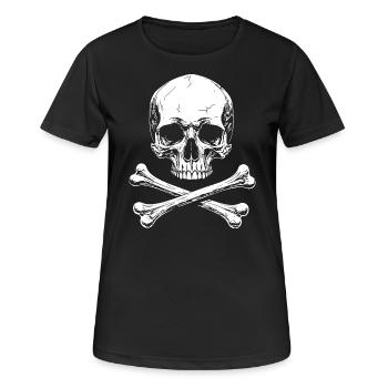 Crâne classique avec os croisés - T-shirt respirant Femme - noir - Devant - AI Model Female 172 light (172cm)