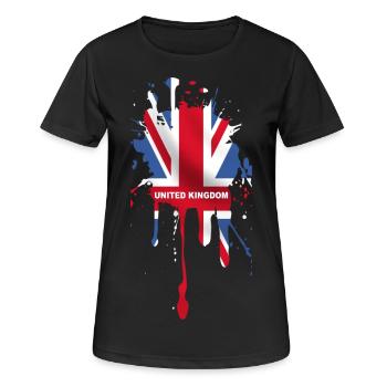 union jack 5 - T-shirt respirant Femme - noir - Devant - AI Model Female 172 light (172cm)