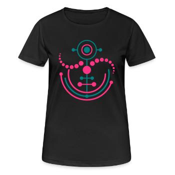 Kornkreis 8 | crop circle - Frauen T-Shirt atmungsaktiv - Schwarz - Vorne - AI Model Female 172 light (172cm)