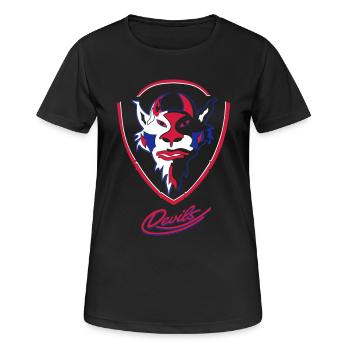 Devils visuels logo avec Devils Script - T-shirt respirant Femme - noir - Devant - AI Model Female 172 light (172cm)