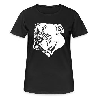 379 bouledogue blanc - T-shirt respirant Femme - noir - Devant - AI Model Female 172 light (172cm)