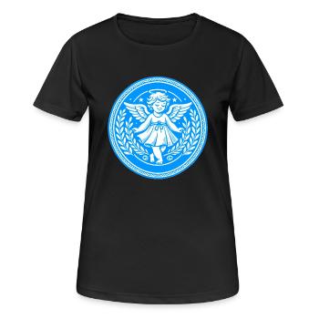 Logo de l’ange gardien - T-shirt respirant Femme - noir - Devant - AI Model Female 172 light (172cm)