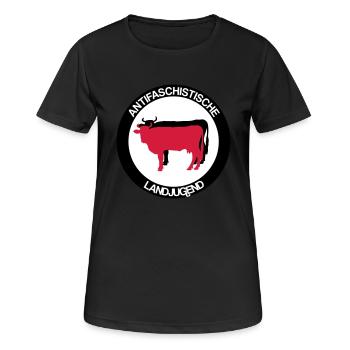 Antifaschistische Landjugend - Frauen T-Shirt atmungsaktiv - Schwarz - Vorne - AI Model Female 172 light (172cm)