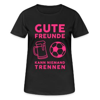 Gute Freunde kann niemand trennen - Fußball - Bier - Frauen T-Shirt atmungsaktiv - Schwarz - Vorne - AI Model Female 172 light (172cm)