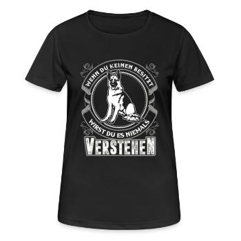 Deutscher Schäferhund - Frauen T-Shirt atmungsaktiv - Schwarz - Vorne - AI Model Female 172 light (172cm)