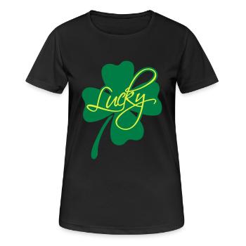 Lucky Shamrock - Women's Breathable T-Shirt - black - Front - AI Model Female 172 light (172cm)