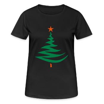 tannenbaum design - Frauen T-Shirt atmungsaktiv - Schwarz - Vorne - AI Model Female 172 light (172cm)