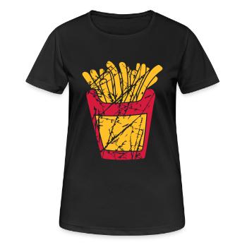 vintage, vieux, retro, scratch, usé, fissures, fra - T-shirt respirant Femme - noir - Devant - AI Model Female 172 light (172cm)