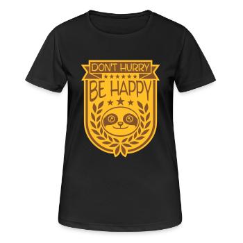 Ne vous dépêchez pas d’être heureux - T-shirt respirant Femme - noir - Devant - AI Model Female 172 light (172cm)
