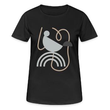 Conception abstraite - T-shirt respirant Femme - noir - Devant - AI Model Female 172 light (172cm)