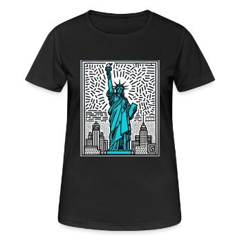 FreiheitsstatueNew York - Frauen T-Shirt atmungsaktiv - Schwarz - Vorne - AI Model Female 172 light (172cm)
