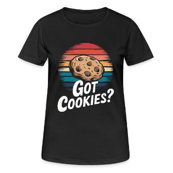 Cookies Cookie Keks Kekse Schokolade - Frauen T-Shirt atmungsaktiv - Schwarz - Vorne - AI Model Female 172 light (172cm)