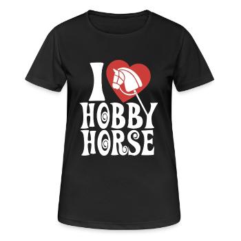 J’aime hobby cheval - Coeur - Hobby - T-shirt respirant Femme - noir - Devant - AI Model Female 172 light (172cm)