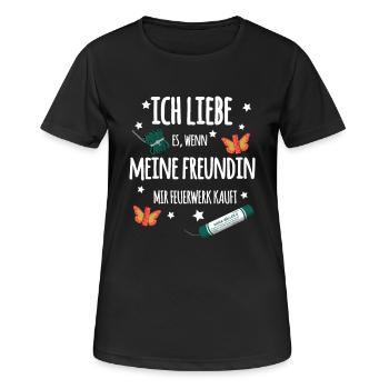 Pyro Partnerschaft - Frauen T-Shirt atmungsaktiv - Schwarz - Vorne - AI Model Female 172 light (172cm)