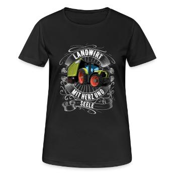 Landwirt - Frauen T-Shirt atmungsaktiv - Schwarz - Vorne - AI Model Female 172 light (172cm)