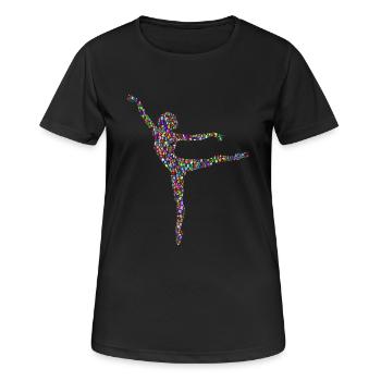ballerina ballett dance dancer tanz taenzer yoga48 - Frauen T-Shirt atmungsaktiv - Schwarz - Vorne - AI Model Female 172 light (172cm)