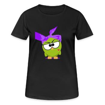 Mrs. Birdie - Frauen T-Shirt atmungsaktiv - Schwarz - Vorne - AI Model Female 172 light (172cm)
