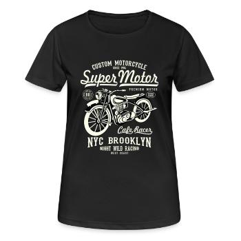 Super Motor - Motorcycle - Women's Breathable T-Shirt - black - Front - AI Model Female 172 light (172cm)