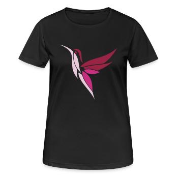 Kolibri hummingbird 3-farbig - Frauen T-Shirt atmungsaktiv - Schwarz - Vorne - AI Model Female 172 light (172cm)