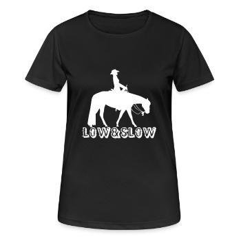 Riding Pleasure faible et lente Ouest - T-shirt respirant Femme - noir - Devant - AI Model Female 172 light (172cm)
