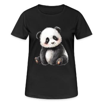 Süßer Baby Panda - Frauen T-Shirt atmungsaktiv - Schwarz - Vorne - AI Model Female 172 light (172cm)